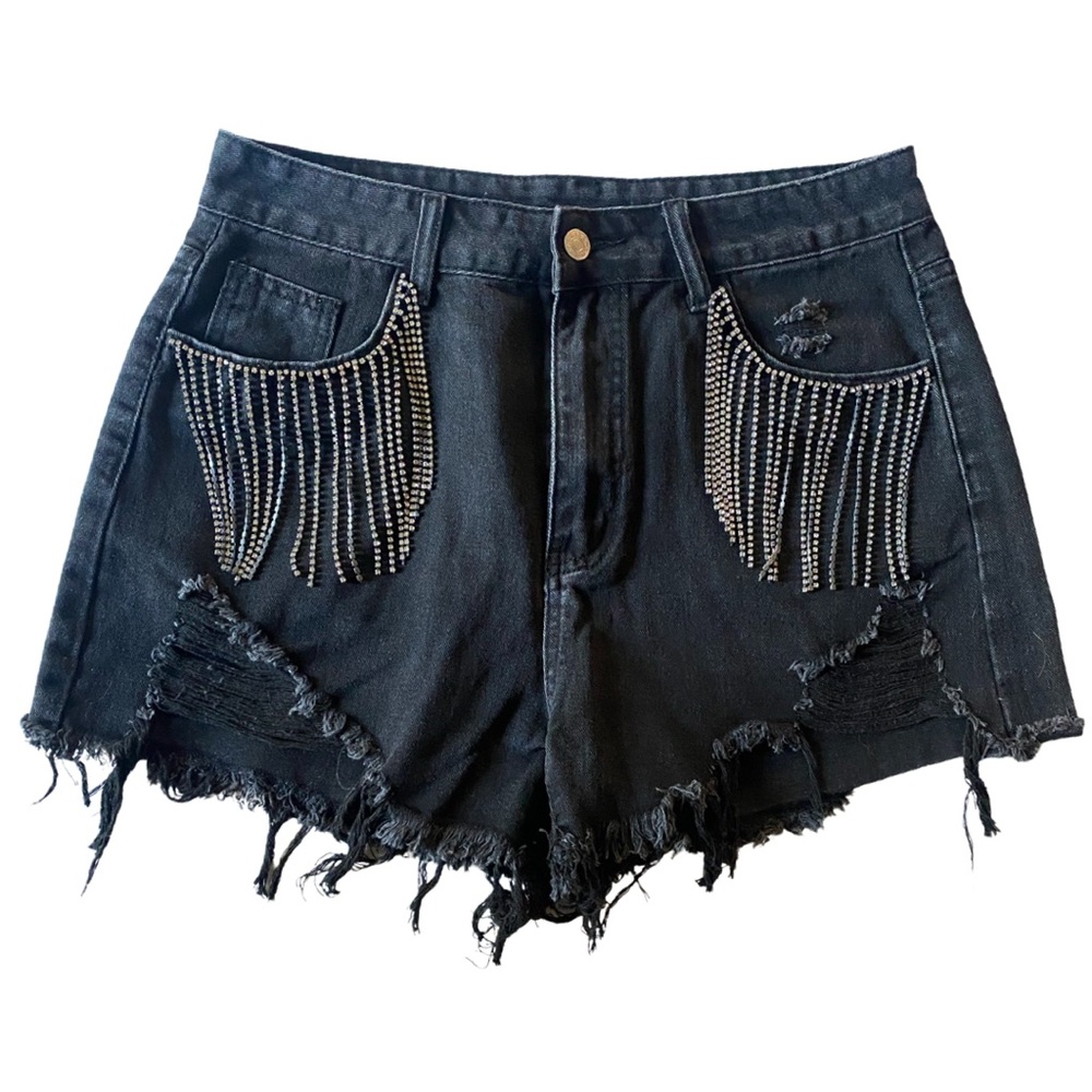 Rhinestone Jean Shorts